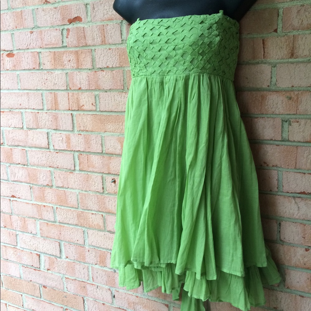 Pura Vida green strapless dress